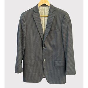J. Hilburn KJS  Mens Pinstripe Suit Blazer Vitale Barberis Canonico 39 Luxury